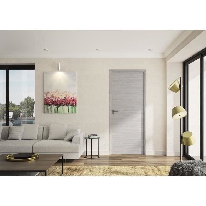 OPTIMUM Bloc Porte ajustable décor chêne gris clair BILBAO - 204 x 73 cm - Droit