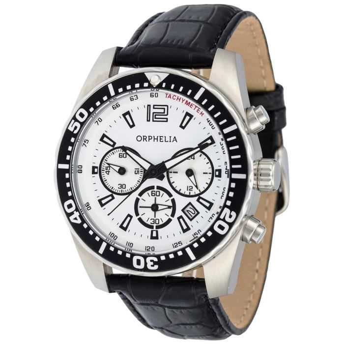 Orphelia - OR53690014 - Montre Homme - Quartz - Chronographe - Bracelet cuir noir