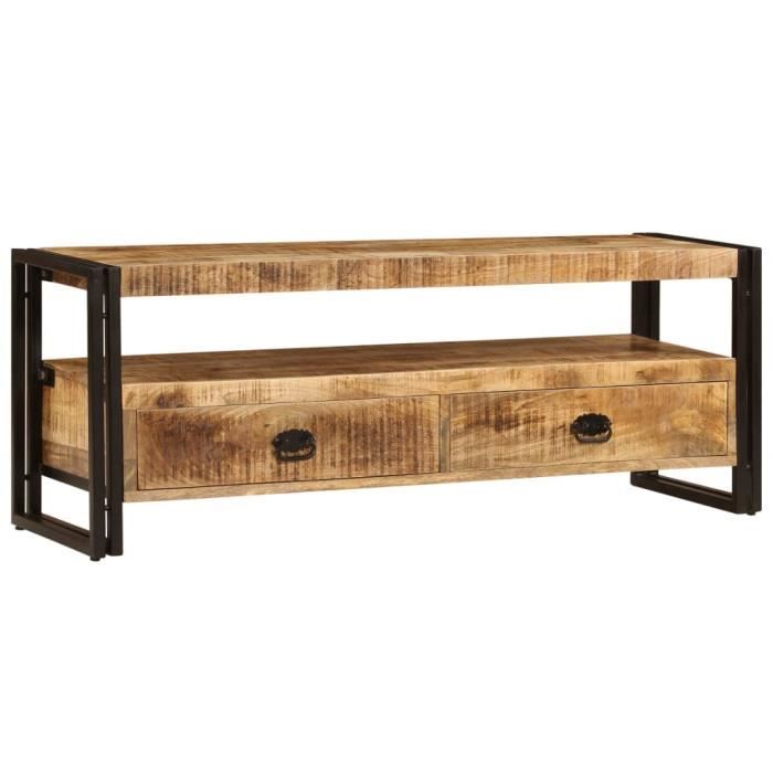 9021REMISE- Meuble TV Scandinave - Meuble Hifi Meuble salon Armoire Bas-Rangement matériel télé-audio 120x35x45 cm Bois solide de ma