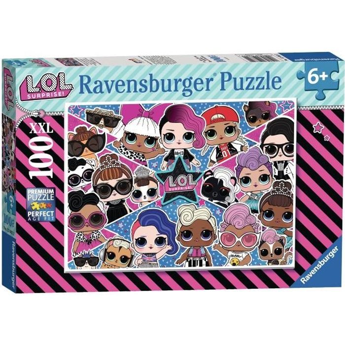L.O.L. SURPRISE! Puzzle 100 pièces XXL - Amies pour la vie ! - Ravensburger - Puzzle Enfant - Dès 6 ans