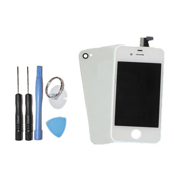 Ecran complet iphone 4S blanc + vitre arrière