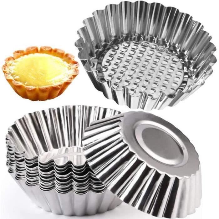 FLY31012-Mini tarte tartelette Cupcake Acier Inoxydable Oeuf Tarte Moule Moule Tarte Aux Oeufs Moule Tarte aux Oeufs pudding ta