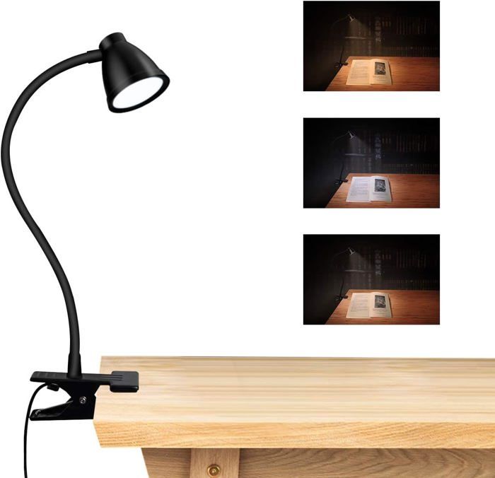 Lampe De Bureau Dimmable Led À Pince Lampe Architecte Pliable Avec Clamp 360 ° Flexible Lampe Esthétique À 3 Modes De