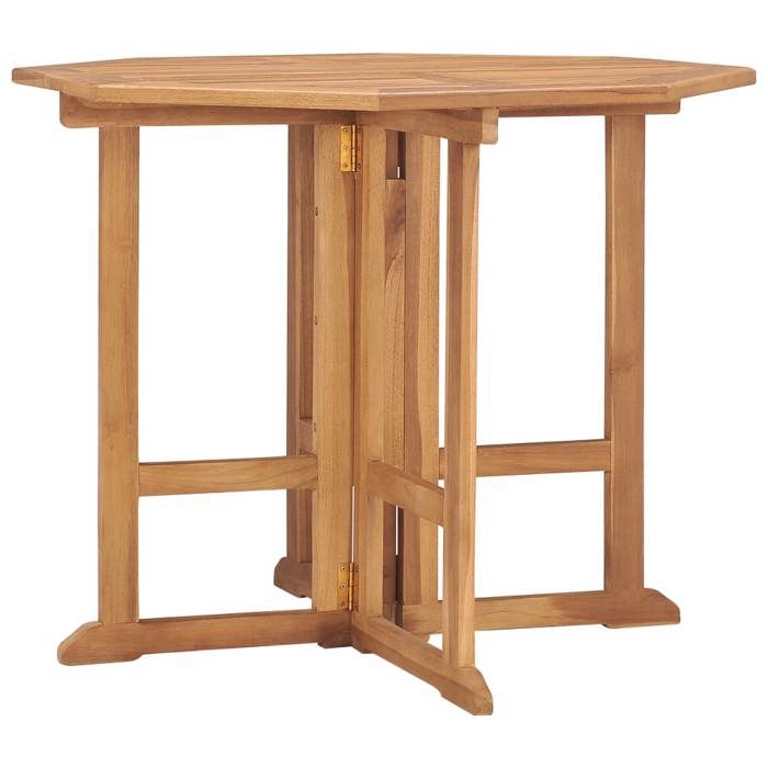 vidaXL Table à dîner pliable Ø90 Teck