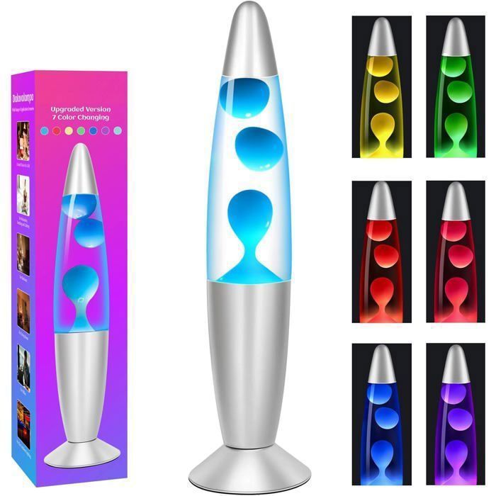 Lampe Lave LED Multicolore - CELLUSTOP - Lampe Magma - Verre Robuste - Éclairage Ambiance - Design Rétro