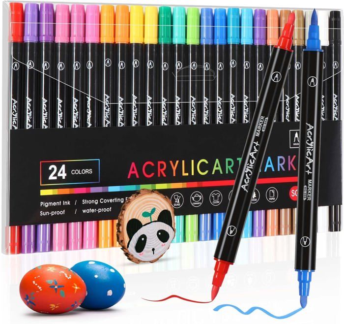24 Couleurs Feutre Acrylique Feutres Coloriage Adulte Double Pointe 24-couleurs-feutre-acrylique-feutres-coloriage-adulte-double-pointe