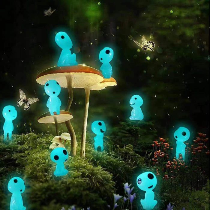 20 Figurines Elfes Lumineux Pour Jardin - Décoration Miniature Brillante Dans Le Noir - Résine