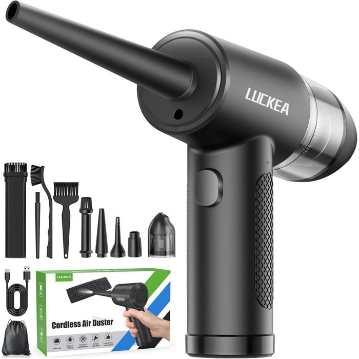 Souffleur Air Comprimé Rechargeable - 130000 RPM - 4 Vitesses - Pour Nettoyage PC, Clavier, Voiture - Avec écran LED