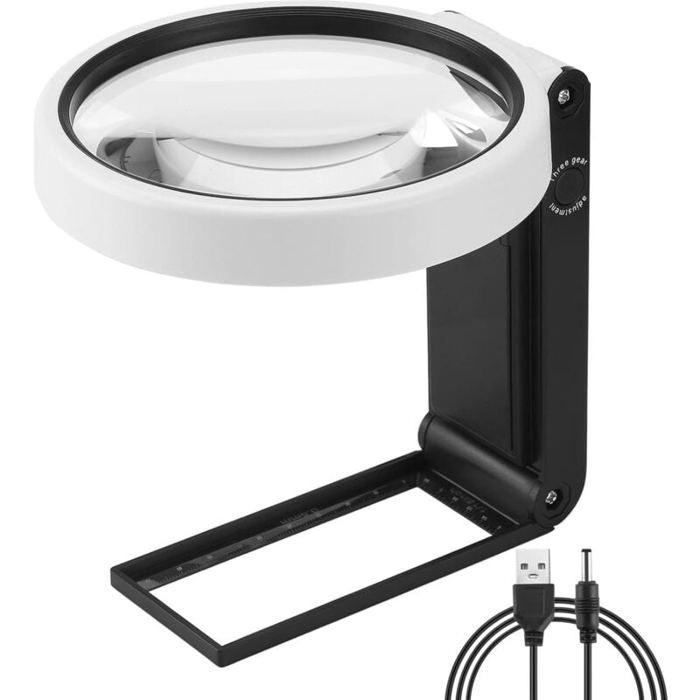 Loupe Lumineuse LED Pour Lecture Et Travaux Manuels - Marque JLM - Noire, à Piles - Neuve