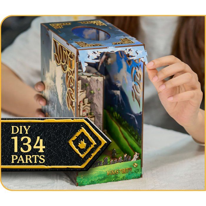 Book Nook - Kit DIY à construire Maquette 3D Serre Livre - REVELL - Tiny Adventures - Le Seigneur des Anneaux - Minas Tirith - LED