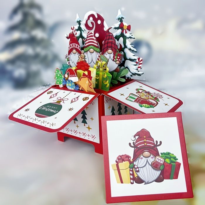 GWHOLE Carte De Noël Musicale Et Lumineuse Carte Pop-Up