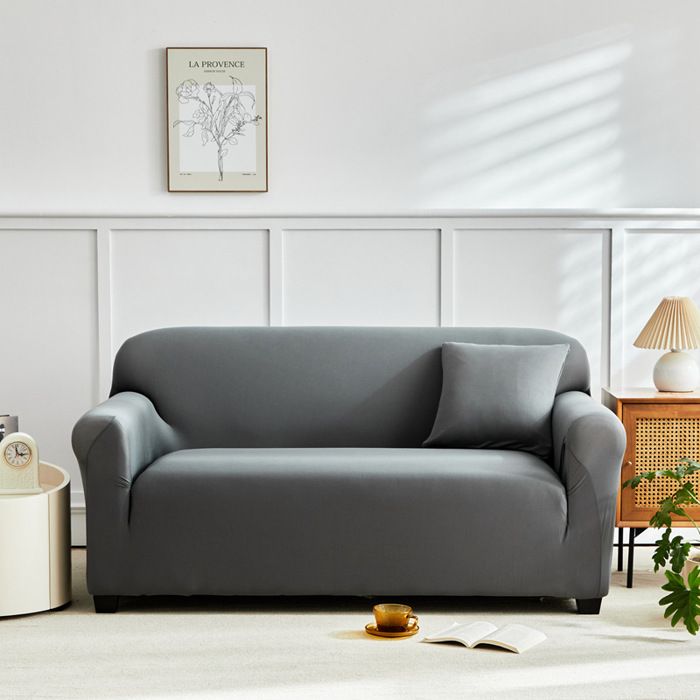 Housse Canapé 2 Places Housse Canape Extensible Housses pour Meubles Protection pour Chiens et Chats Gris Clair