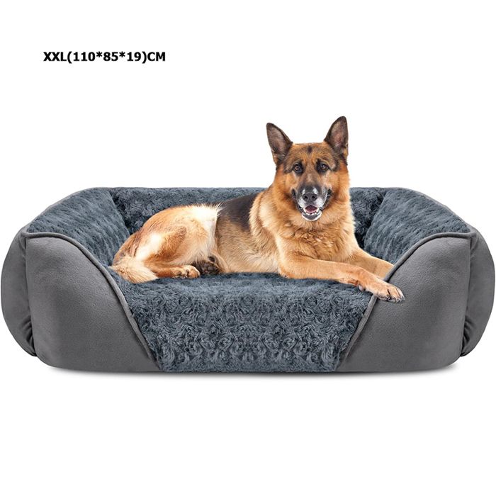 Panier Pour Chien Feandrea Grand Format 91x68 Cm - Coussin Orthopédique Lavable, Doux Et Moelleux, Bords Surélevés, Antidérapant