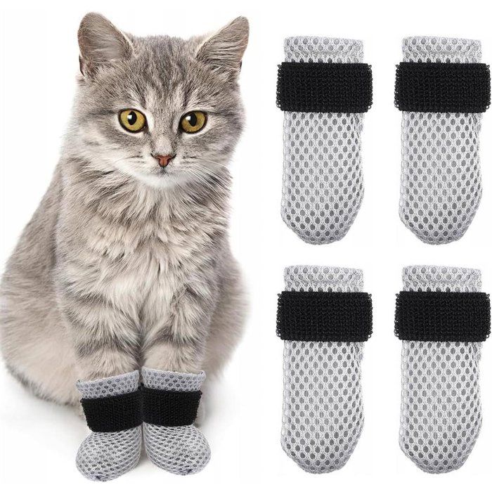 Comparer les prix de Allecto Plus - Bottes anti-griffures pour chats et petits chiens - Lot de 4 avec filets antidérapants et ajustables pour une prot...