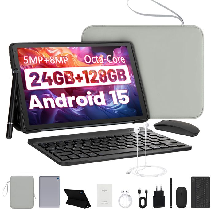 Tablette Teclast P30T Android 15 – 10.1 Pouces, 12Go RAM, 128Go, WiFi 6 + Clavier Et Stylet