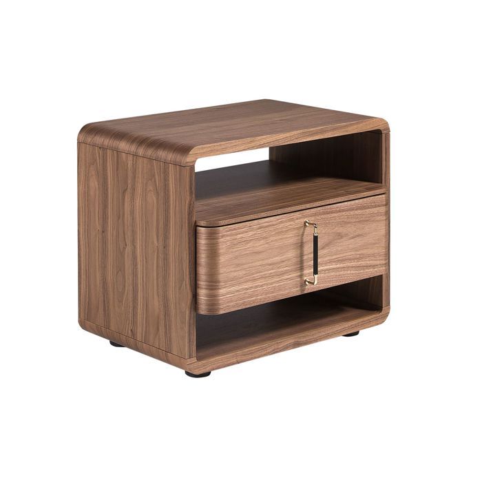 Table de chevet en noyer et PVC noir 7225 - ANGEL CERDÁ Table de chevet en noyer et PVC noir 7225 - ANGEL CERDÁ