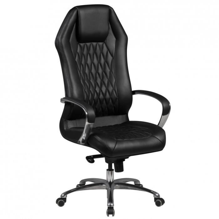 chaise de bureau amstyle monterey en cuir noir avec accoudoirs et dossier ergonomique