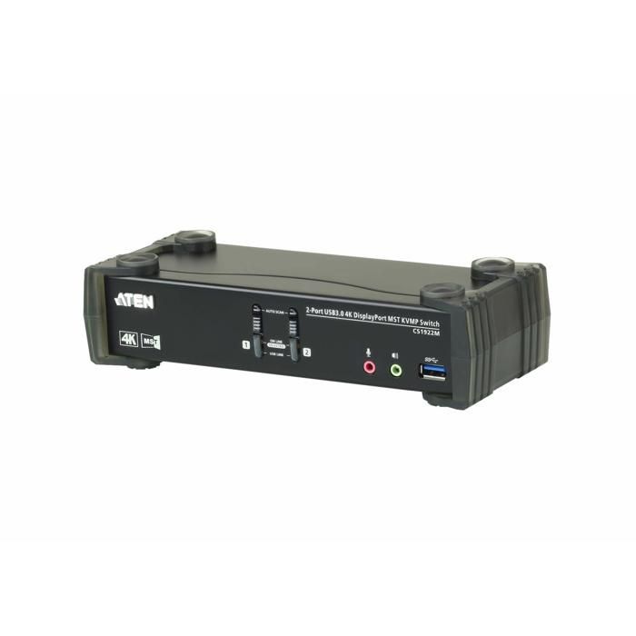 Aten CS1922M Commutateur écran-clavier-souris-audio-USB 2 x KVM - audio - USB 1 utilisateur local Ordinateur de bureau - vue 1