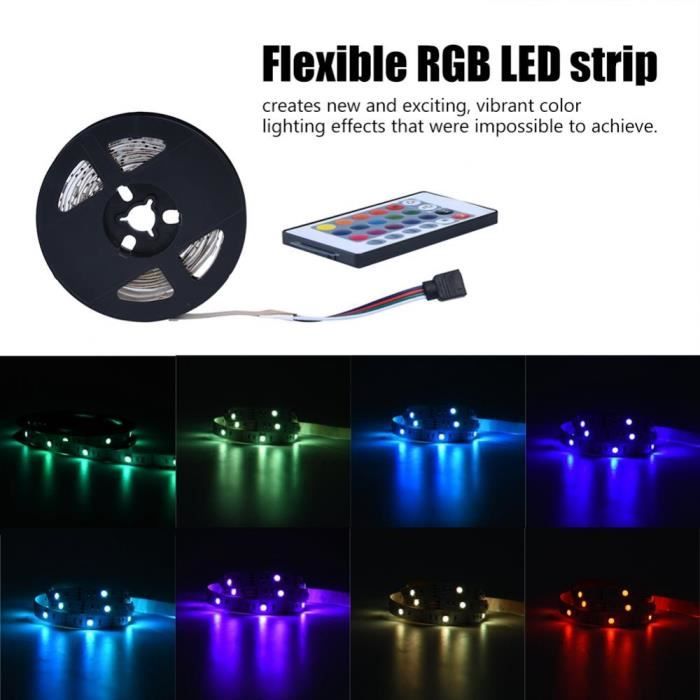 Bande LED Flexible Multicolore Non Etanche 5050 RGB DC 5V (5M 150 LED ...