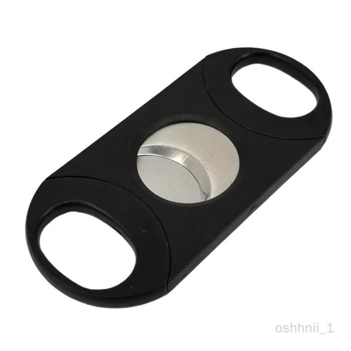Coupe-cigare à Double Lame En Acier Inoxydable Avec étui En Cuir, Coupe Droite, Guillotine, Ciseaux à Cigares, Porte-clés, Tenu Dans La Main
