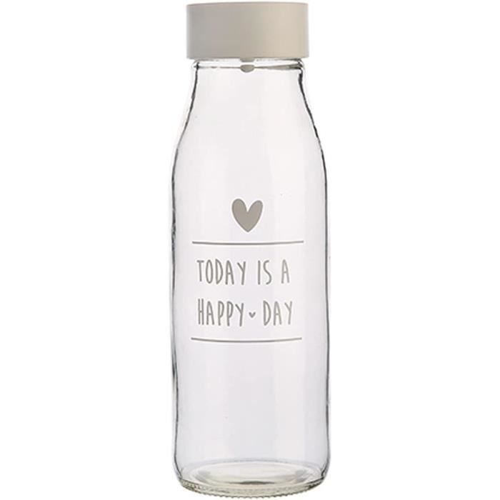 Carafe à Eau Rétro En Verre Transparent Avec Gobelet, Pichet