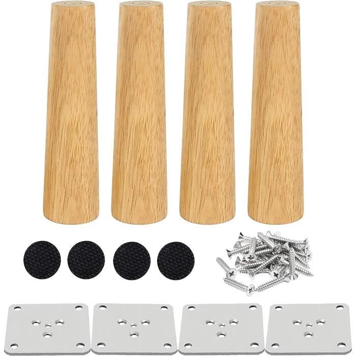 Lot De 4 Pied De Meuble Bois Massif, Pied De Lit, Pied De Table Bois De