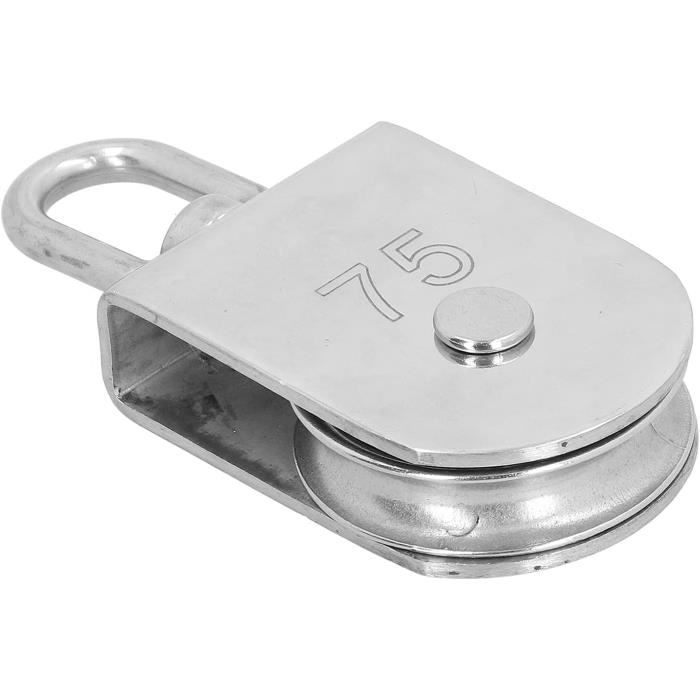 Poulie Marine Pivotante Inox 3 Brins - Capacité 1450 Lbs - Pour Câble 1/2" - Avec Crochet
