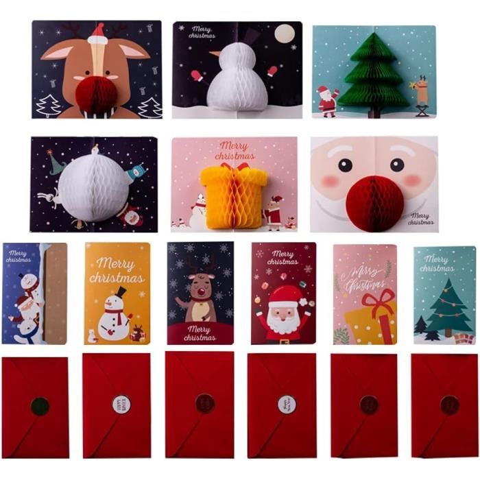 Cartes De Noël En Nid D'Abeille Cartes De Vœux En Trois Dimensions 