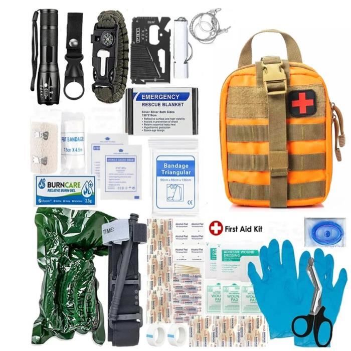 Rhino Rescue IFAK Kit De Premiers Secours Complet - Urgence Chasse Camping Voyages Multicolor Pro