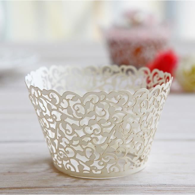 Caissettes à Cupcakes En Dentelle Découpées Au Laser, 50