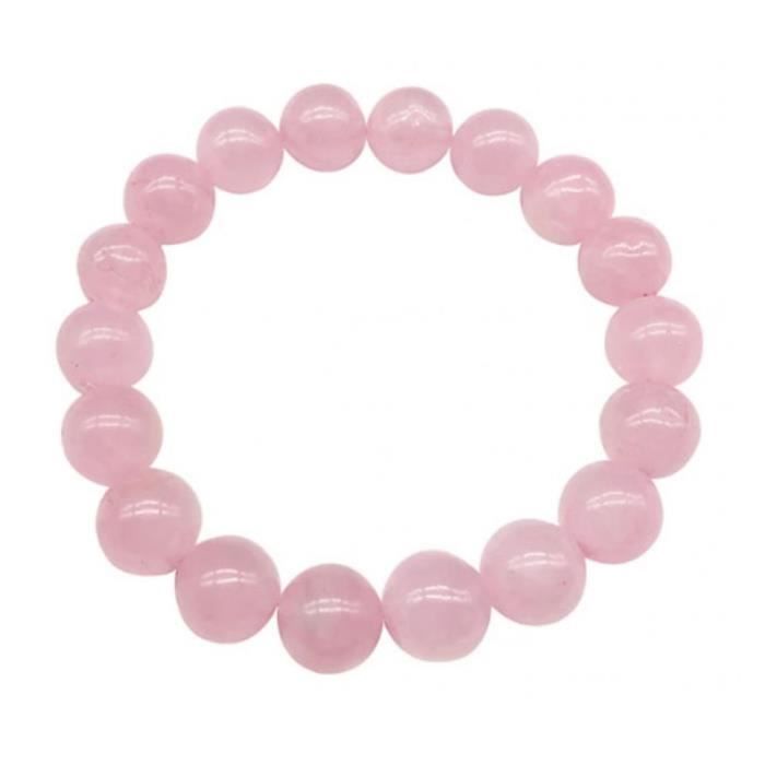 Bracelet - Lithothérapie - Paix et Amour - Quartz rose - 10mm - 18cm - Femme