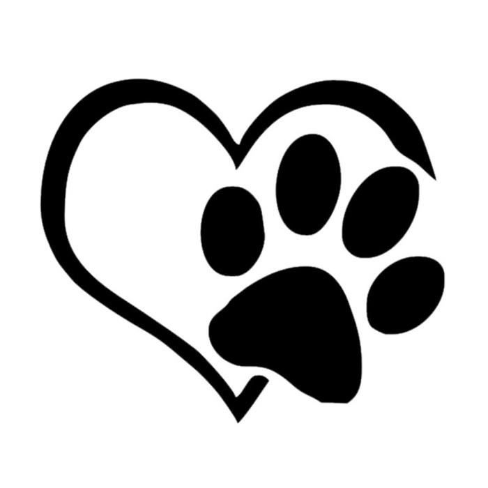 Copie De Patte D Animal Familier Avec Le Coeur Chien Chat Vinyle Autocollant De Voiture Fenetre Pare Chocs Autocollant Decor491 Cdiscount