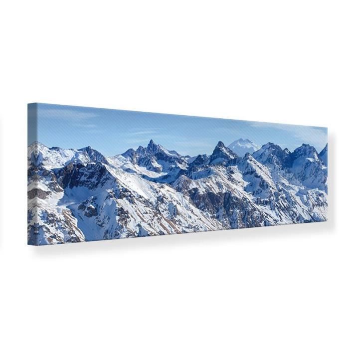 tableau sur toile panoramique sommet des montagnes 150 x 50 cm achat vente tableau toile cdiscount