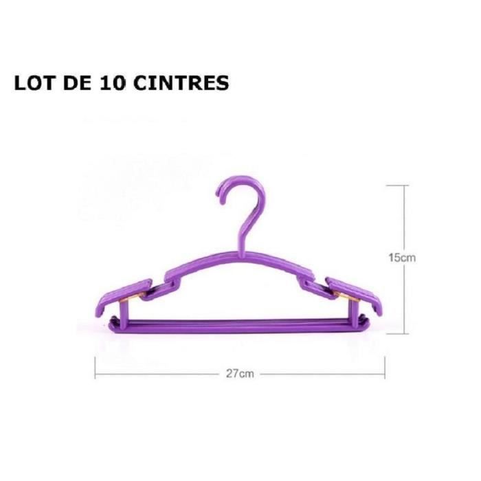 Violet Lot De 10 Cintres Pour Bebe Et Enfant En Plastique Sur Crochet Pour Fille Garcon 27x15 Cm Cdiscount Maison