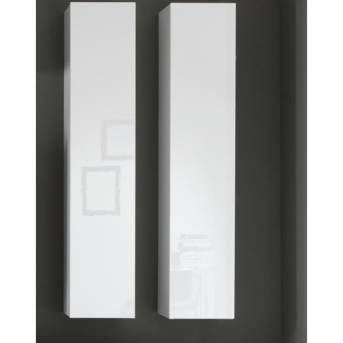 Colonne Murale Laque Blanc Brillant New Box Meuble House Achat