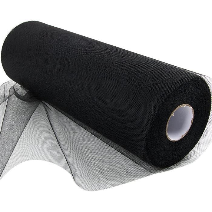 Rouleau De Ruban Tulle à Sequins Noir - 15,2 Cm X 50 Yards - Marque Uxcell - Neuf