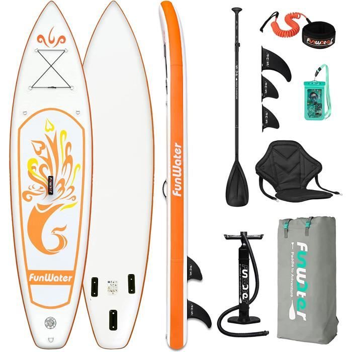 Stand Up Paddle Gonflable SUP 10 Pieds - Complet Avec Accessoires Et Sac De Transport, Neuf