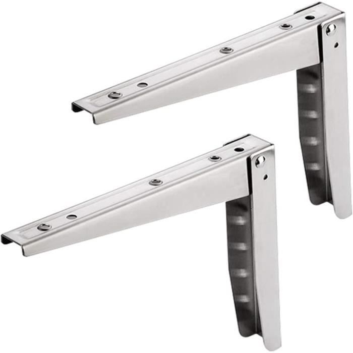 Pliant Équerre Taquet, Support Étagère 2 Pièces Cadre De Equerre Étagère Mural Invisible En Fer