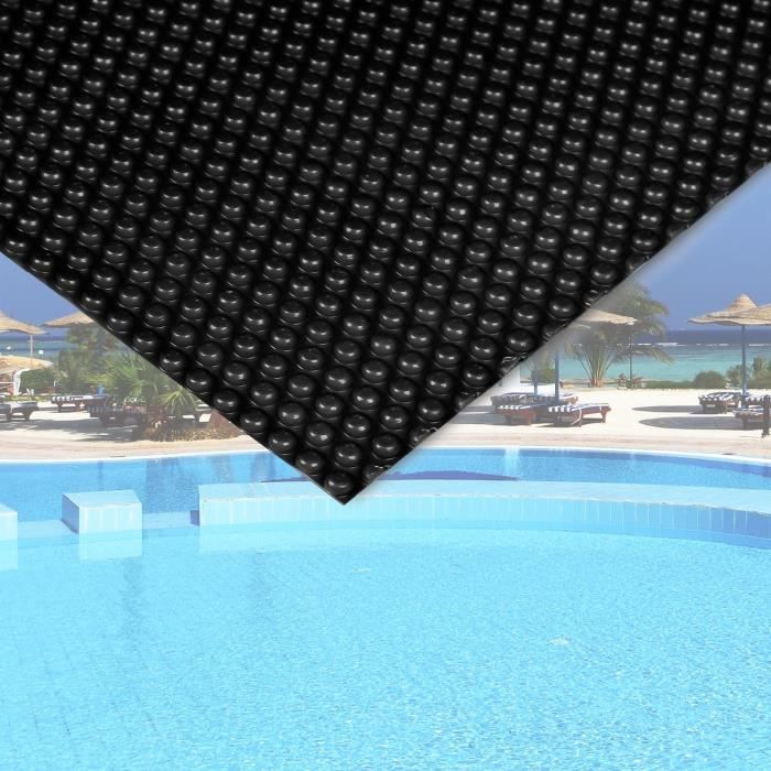 Bâche solaire à bulles pour piscine 5x8m Noire - Protection Couverture Chauffage de piscine