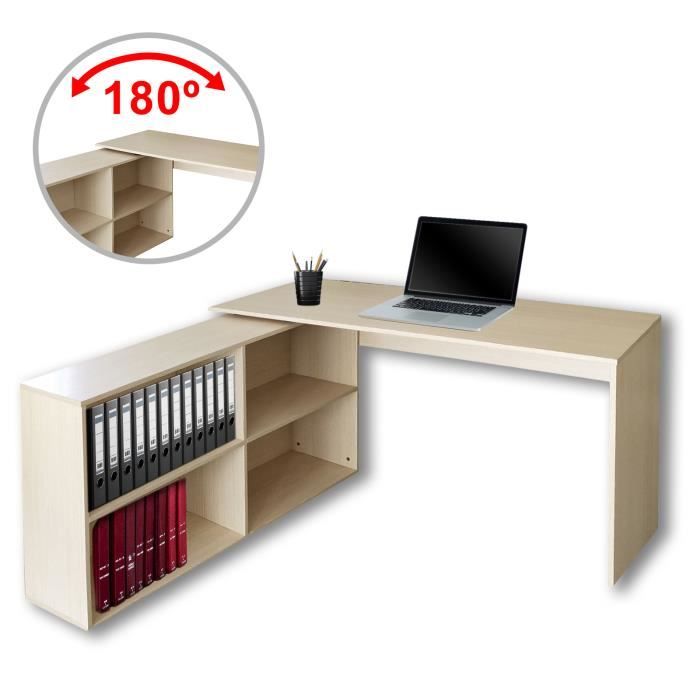 Bureau D Angle Contemporain Decor Chene Blanc Table Informatique 130 60 75 Cm Avec Rangement Reversible Meuble De Bureau Ordinateur Achat Vente Bureau Bureau D Angle Pas Cher Tab Cdiscount