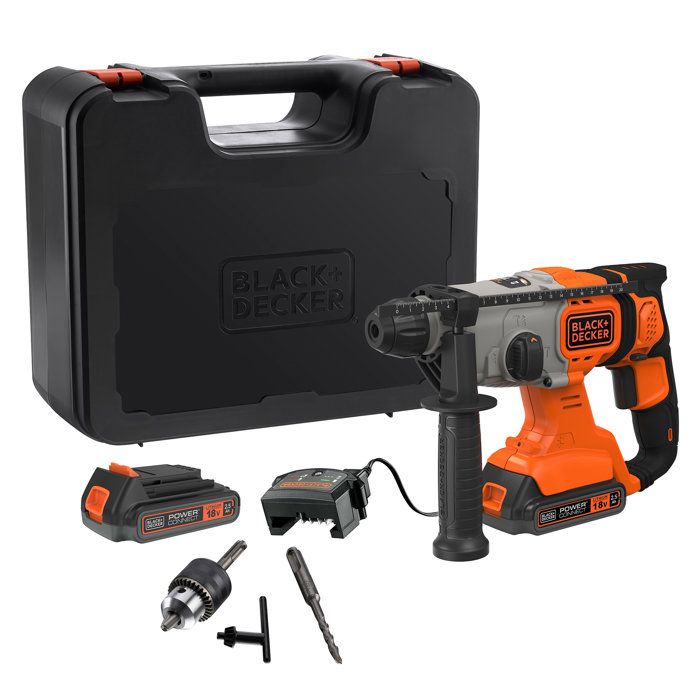 Perforateur BLACK+DECKER BCD900E2K-QW SDS sans fil - 18V - avec 2 batteries 25Ah