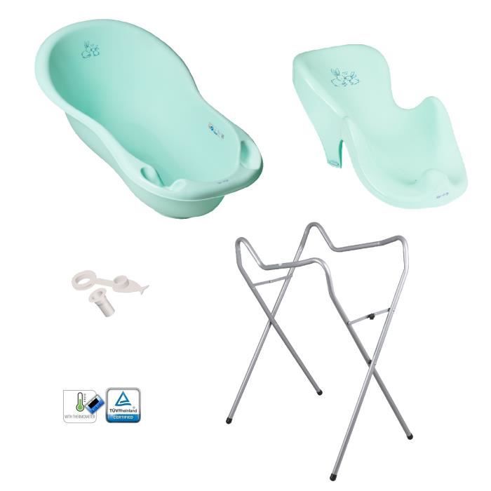 Tega Baby Ensemble De Bain Avec Support 5 Pieces Siege De Baignoire Pour Bebe Thermometre Integre Antiderapant Cadeau Pour Nouveau Ne Le Bain Bebe Puericulture