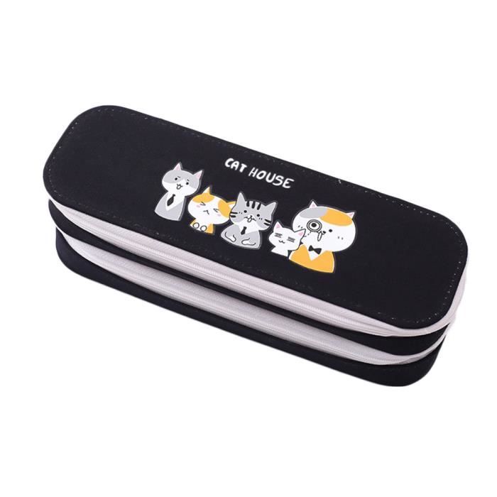 Procase Grande Trousse Scolaire 3 Compartiment, Trousse Compacte Multi Poches, Durable et Anti