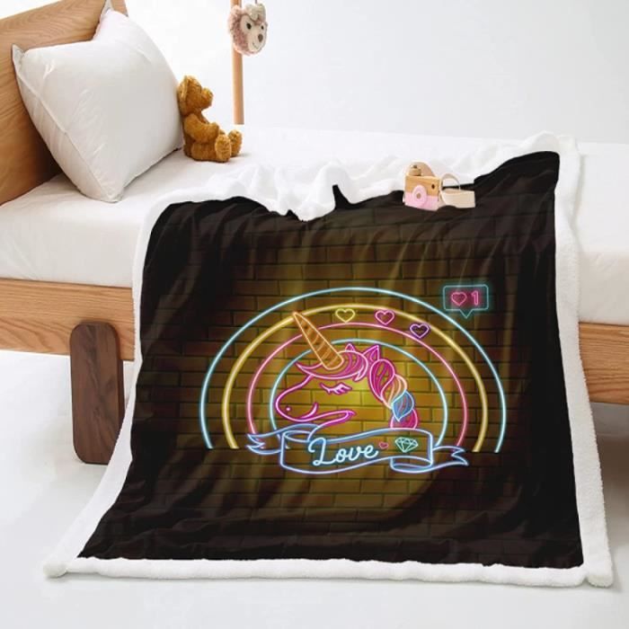 Licorne Bebes Couvertures Pour Enfants Jeter Couleur Rose Impression 3d Couvre Lit En Peluche Canape Lit Couverture Cdiscount Maison