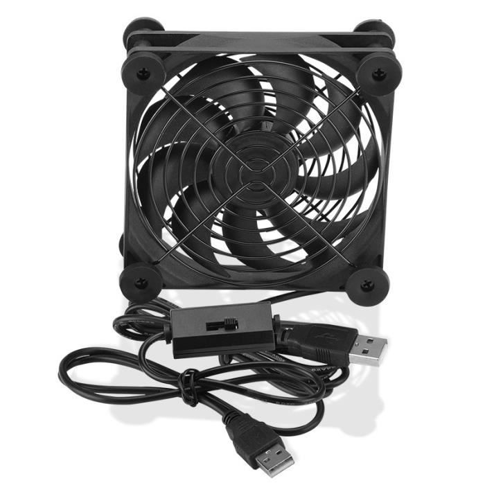 Ventilateur USB - Ventilateur silencieux 120mm - Noir