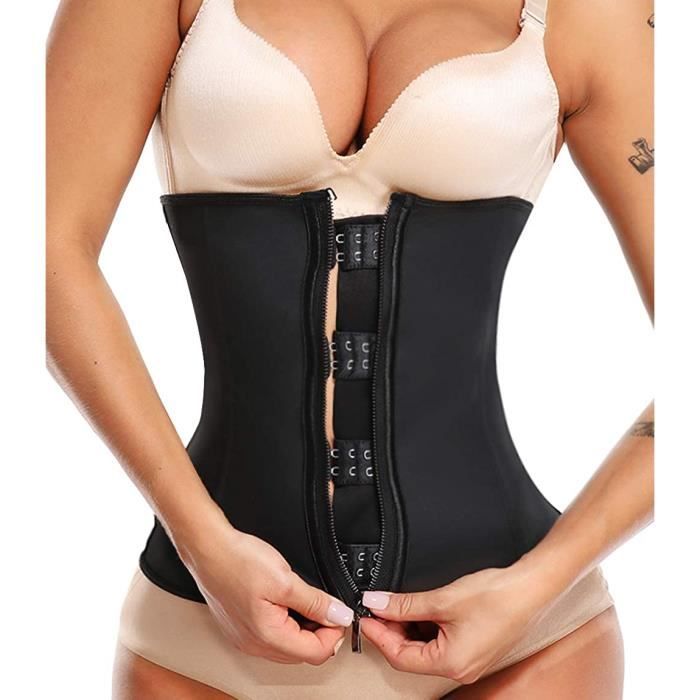 ceinture de sudation femme,serre taille latex femme,gaine amincissante ventre plat invisible,corset sculptant taille grande(noir-m)
