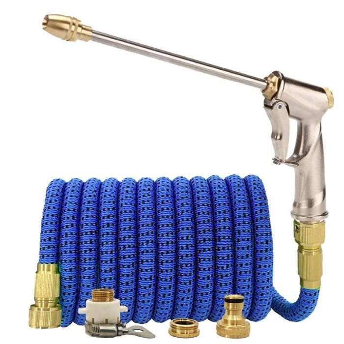 Tuyau Arrosage Extensible HERZO 15m - Pistolet 7 Fonctions Magic Hose