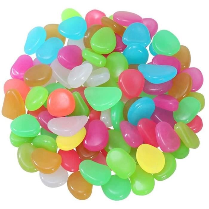 300 Galets Lumineux Blancs - Brillent Dans Le Noir Pour Jardin Ou Aquarium