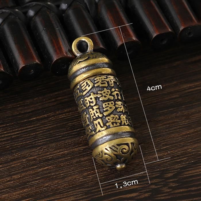 Porte-clés Bouddha En Laiton Vintage - Pendentif Sculpté Décoratif, Symbolique Et Artisanal - 3