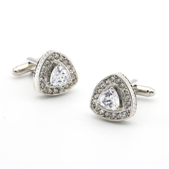 Boutons De Manchettes Vintage En Cristal Doré + épingle à Cravate Assortie - Occasion Très Bon état